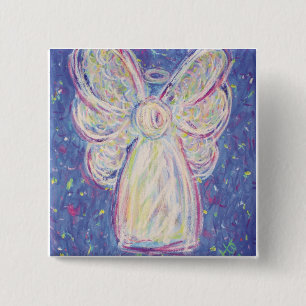 Knappen Starry Night Angel (fyrkantig) Knapp