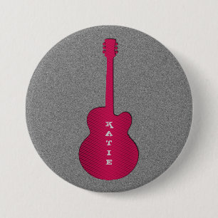 Knappen Stripe Guitar, Shock rosa Knapp