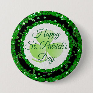 Knappen Svartkonfetti lycklig St patrick's day Grö Knapp