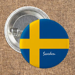 Knappen sverige, patriotisk svensk Flagga Knapp<br><div class="desc">Knappar: Sverige och svenska Flagga - kärlek mitt land,  resa,  helgdag,  landpatrioter/sportfantaster</div>