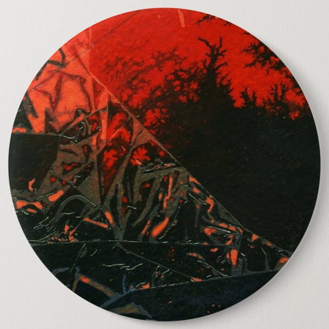 Knappen "Swamp Fire #3" Abstrakt Art Knapp (Framsida)