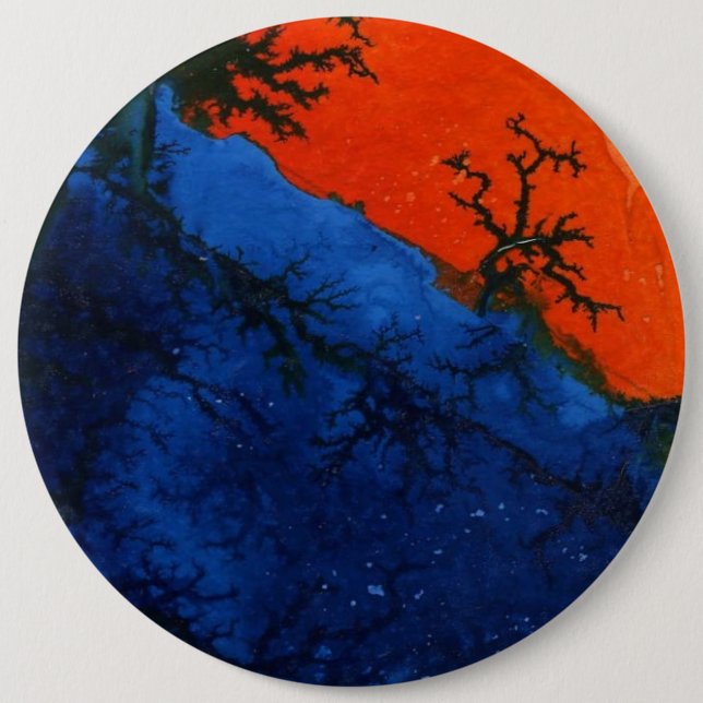 Knappen "Swamp Fire #4" Abstrakt Art Knapp (Framsida)