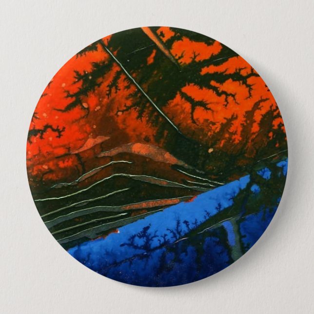 Knappen "Swamp Fire 6" Abstrakt Art Knapp (Framsida)