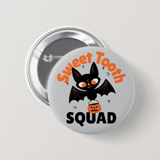 Knappen Sweet Tooth Squad Halloween - Fladdermus Knapp (Framsida & baksida)