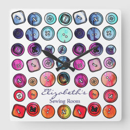 Knappen Syningsrum Fyrkantig Klocka