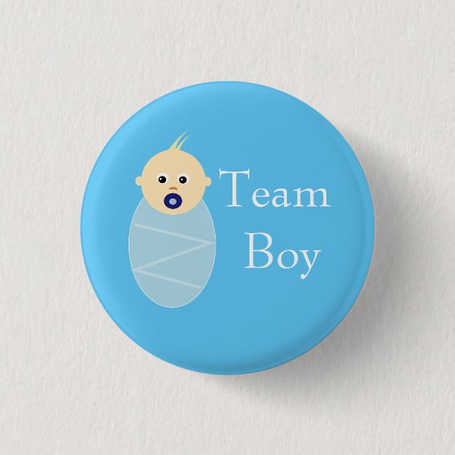 knappen Team Boy Blue Baby Shower Knapp (Framsida)