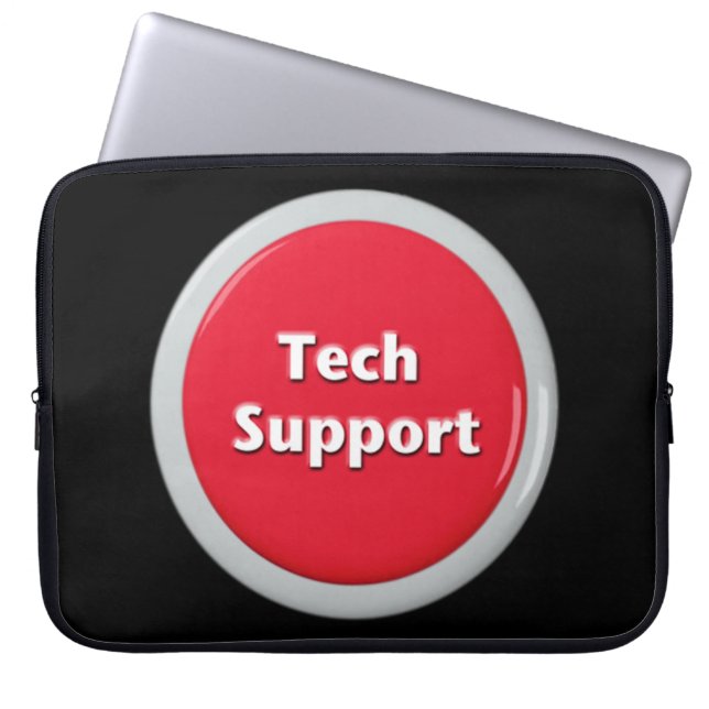 Knappen Tech Support Red Panic Laptop Fodral (Framsidan)