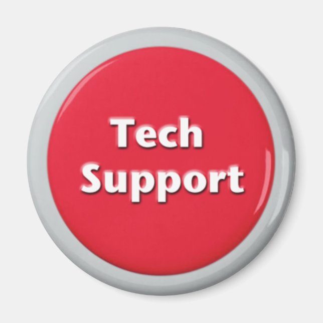 Knappen Tech Support Red Panic Magnet (Framsidan)