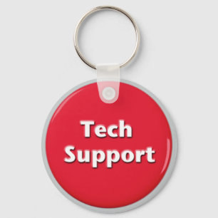 Knappen Tech Support Red Panic Nyckelring