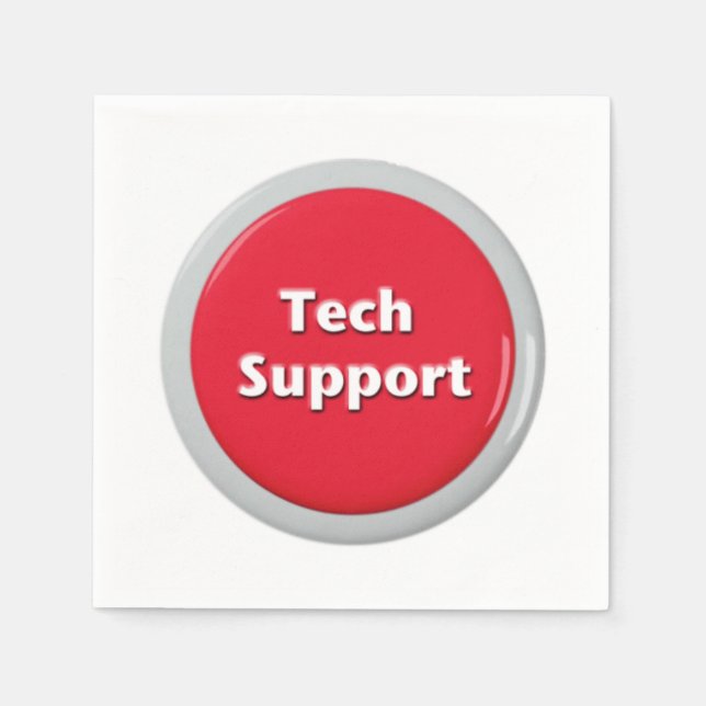 Knappen Tech Support Red Panic Pappersservett (Framsidan)
