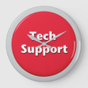 Knappen Tech Support Red Panic Stor Klocka