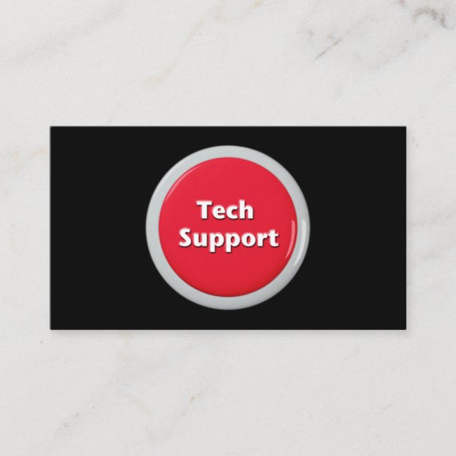 Knappen Tech Support Red Panic Visitkort (Framsida)