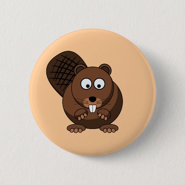 Knappen tecknad Beaver Knapp (Framsida)