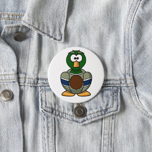 Knappen tecknad Mallard Anka Knapp
