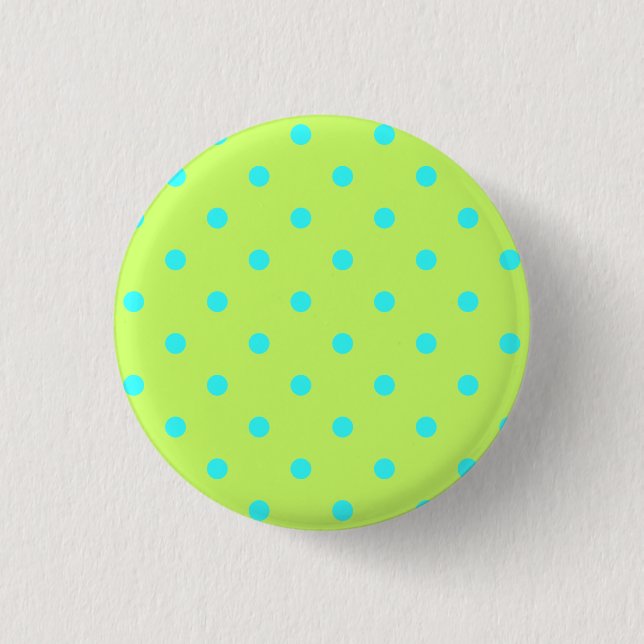 Knappen Tiny Aqua Polka dots Knapp (Framsida)