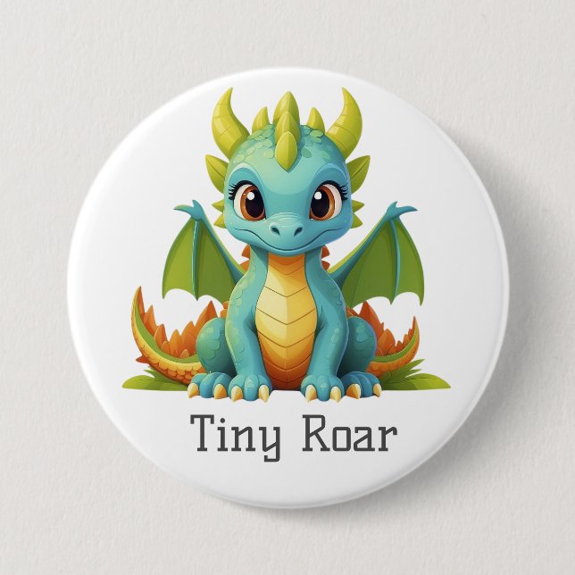 Knappen Tiny Roar Fantasy Dragon Baby Knapp (Framsida)