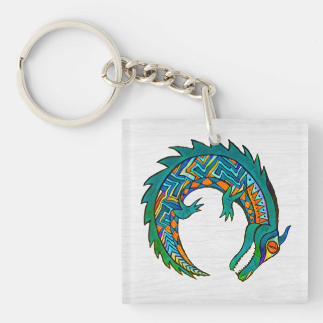 Knappen Tribal Alligator Art (Framsidan)