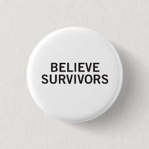 Knappen Tro Survivors Round Vit Knapp