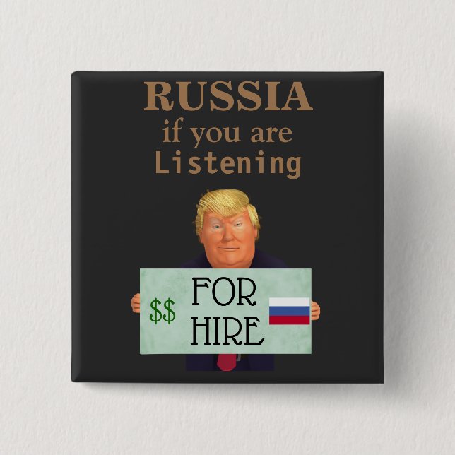 Knappen Trump for Hire Knapp (Framsida)