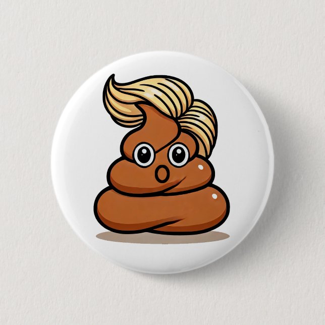 Knappen "TRUMP POOP EMOJI" Knapp (Framsida)