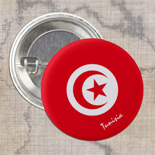 Knappen Tunisien, den patriotiska tunisiska Flagga Knapp