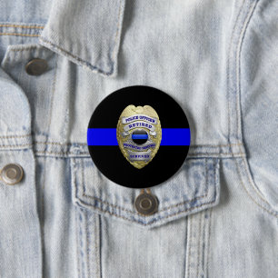 Knappen Tunn blå linje, pensionerad Badge Medallio Knapp