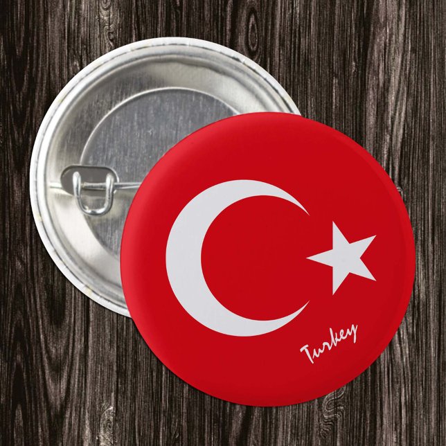 Knappen Turkiet, patriotisk turkisk Flagga mode Knapp (Skapare uppladdad)