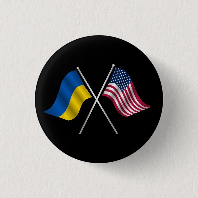 Knappen Ukraina och amerikanska Flagga Knapp (Framsida)