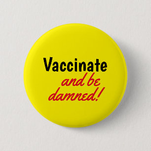 Knappen Vaccinera och Skadad Gult Knapp