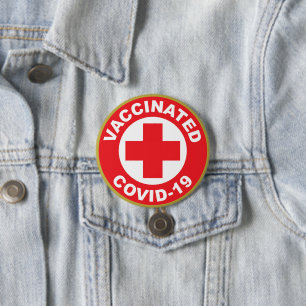 Knappen Vaccinerad Covid-19 Knapp