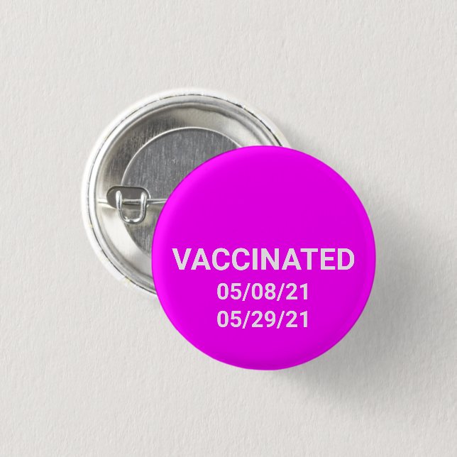 Knappen Vaccinerad magenta anpassningsbar data Knapp (Framsida & baksida)