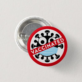 Knappen Vaccinerat märke för färgstark Roligt Knapp