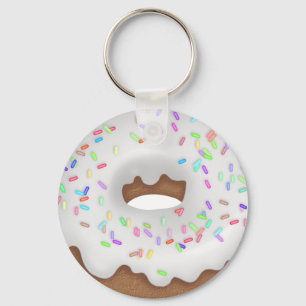 Knappen Vanilla sprinkled donut bakverk Nyckelring