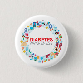 Knappen Världsdiabetesdagars medvetandehöjande cir Knapp