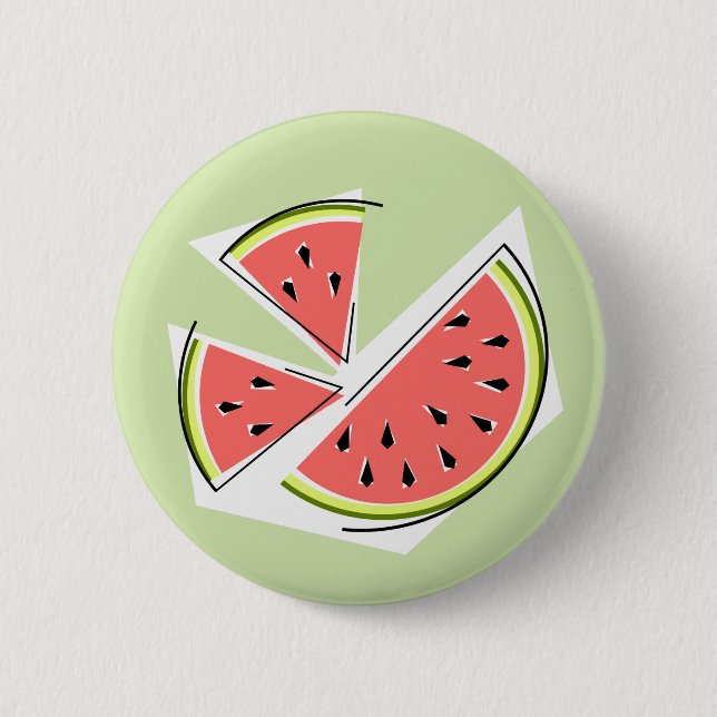 Knappen Vattenmelon Delar Grönt Knapp (Framsida)