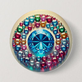 Knappen Vibrant Gemstone Circle Round Knapp
