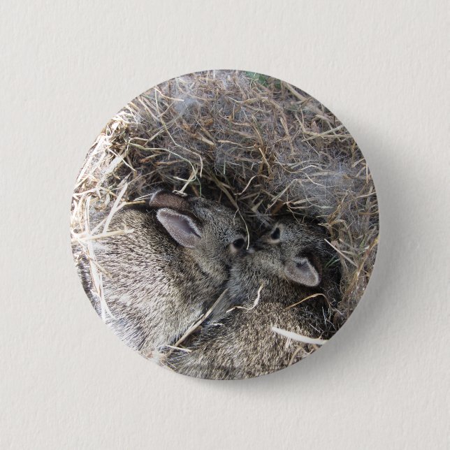 Knappen vild Baby Bunnies Knapp (Framsida)