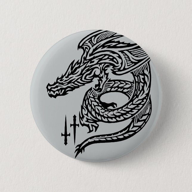 Knappen Vinge Dragon Round Knapp (Framsida)
