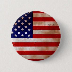Knappen Vintage American Flagga Round Knapp