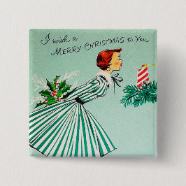 Knappen Vintage återför dam till jul Knapp