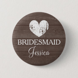 Knappen vintage brun trälåda bröllop bridesmaid knapp