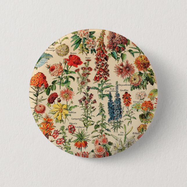 Knappen vintage Flowers Knapp (Framsida)