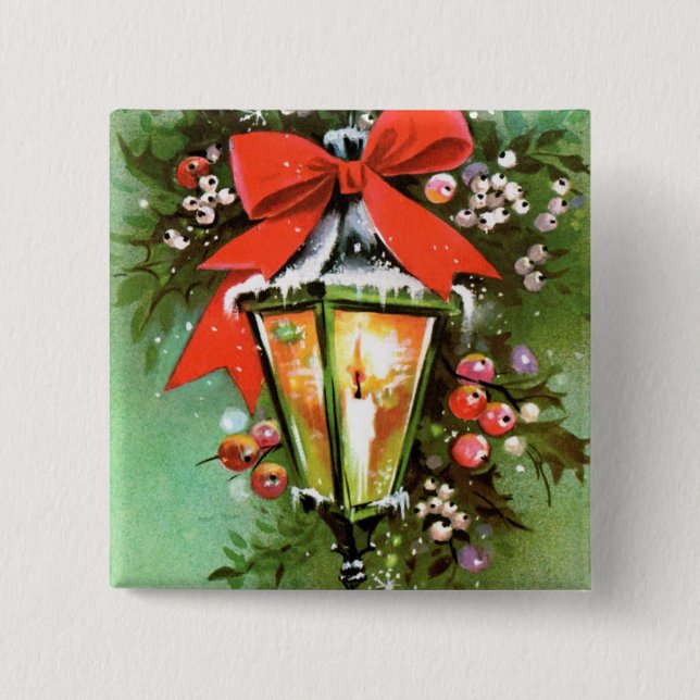 Knappen vintagens återställ julljus party knapp (Framsida)