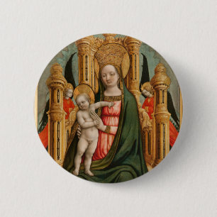 Knappen "Virgin and Child" (Junggin och barn)" Knapp