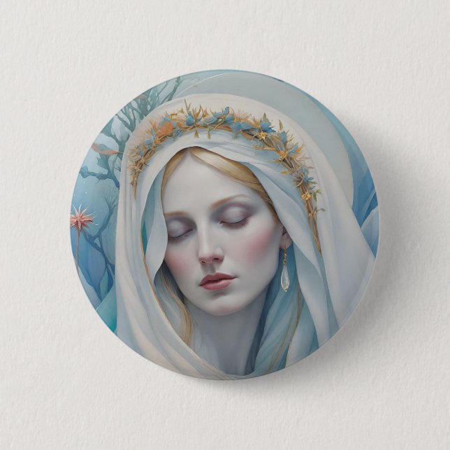 Knappen Virgin Mary Badge Knapp (Framsida)