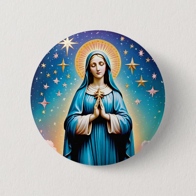 Knappen Virgin Mary Badge Knapp (Framsida)