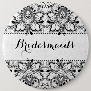 Knappen Vita skadefärger och Svarta Snöre, Bridesm Knapp