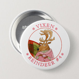 Knappen VIXEN REINDEER Round Pin Knapp