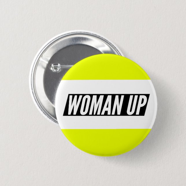Knappen WomanUp Rand Round Knapp (Framsida & baksida)