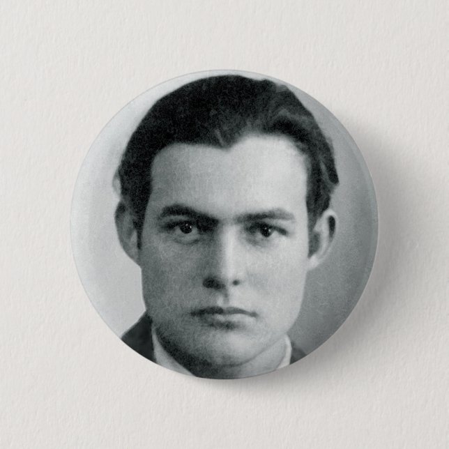 knappen Young Ernest Hemingway Knapp (Framsida)